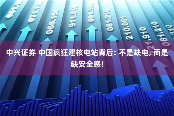 中兴证券 中国疯狂建核电站背后: 不是缺电, 而是缺安全感!